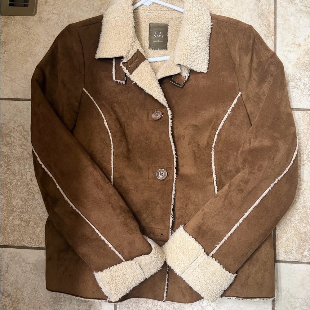 Old Navy Brown Jacket with Cream Details